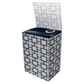 Kuber Industries Washing Machine Cover | Big Check Washing Machine Cover | Soft PVC | Top Load Semi-Automatic Washing Machine Cover | Gray